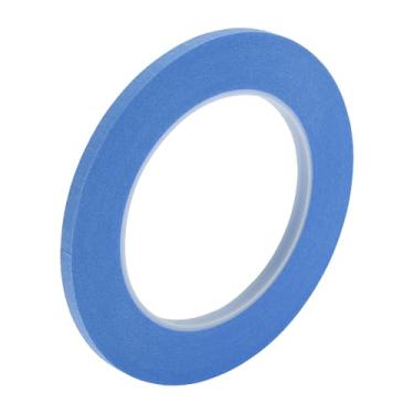 Imagem de Edinstry Fita adesiva de 0,5 x 52,5 metros, fita adesiva de pintura de fácil remoção para pintura, etiquetagem e artesanato DIY, papel crepe, aderência média, sem resíduos, fita decorativa azul