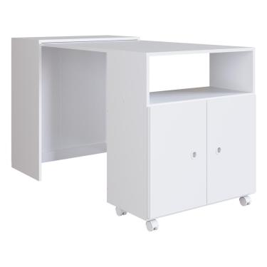 Imagem de Mesa Retrátil/balcão 2 Portas E Rodízios Multimóveis Cr20098 Branca