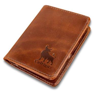 Imagem de Carteira Pequena Masculina De Couro Porta Cartões CNH - Celtigar, Whis