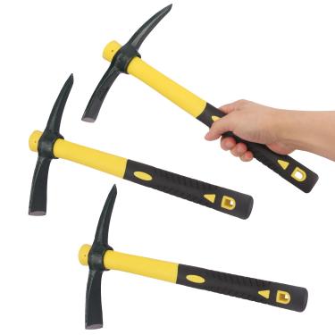 Imagem de GENHAKON Pacote Com 3 Picaretas Pequenas De 14" Cabo Plástico, Picareta Mão, Leve Para Escavação, Jardinagem Em Aço Fundido, Camping, Prospecção E Atividades Ao Ar Livre