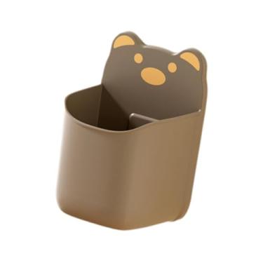 Imagem de Ｂｅｓｇａ Organizador de parede de cozinha, caixa de armazenamento, suporte de pia com adesivo ou escorredor de mesa, cesto suspenso para dormitório de, Marrom 9.9x8.5x14.8cm