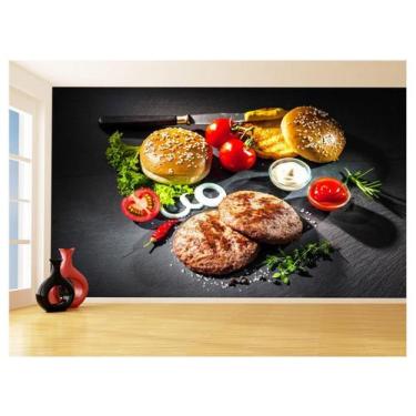 Imagem de Papel De Parede 3D Alimentos Lanches Artesanais 3,5M Al424 - Você Deco