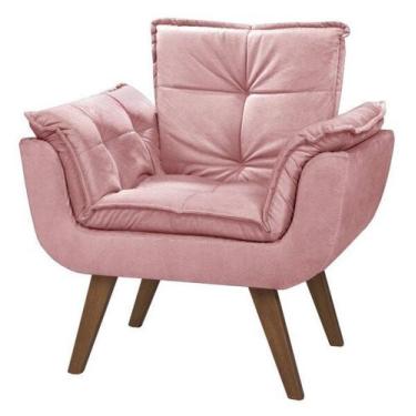 Imagem de Poltrona Decorativa Opala rosé Suede Veredas