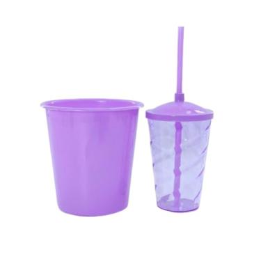Imagem de 10 Kits Cineminha Balde 1 Litro +copo Twister 400ml Translúcido Art Milly (LILÁS TRANSLÚCIDO)