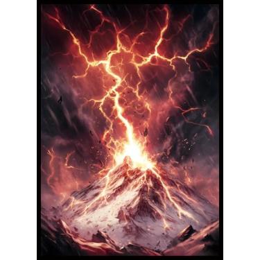 Imagem de MTG Card Sleeves - Burst Lightning Bolt - Ultra Clear Front & Matte Finish Back, 100 Count Standard Size Matte Art Sleeve for Magic The Gathering