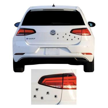 Imagem de Kit Cartela Adesivo Sem Resina Bala Tiro Carro Caminhão Parede Casa Cinza