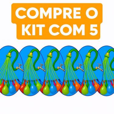 Imagem de KIT 5 Enche Bexiga Água 60s Auto-Se Conector Enche 37 Balões