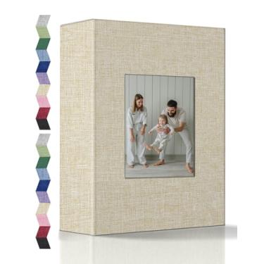 Imagem de popotop Álbum De Fotos 4X6 - 100 Álbuns Com Bolsos Verticais, Capa Linho Para Família, Casamento, Aniversário, Férias Bebê