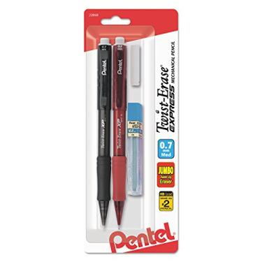 Imagem de Pentel Lapiseira QE417LEBP2 Twist-Erase Express, 0,7 mm, 2 por conjunto