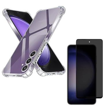 Imagem de Capa Capinha Anti Impacto + Película Privacidade 3D Para Galaxy S23 FE Tela De 6,4 Polegadas - (Bluepink)