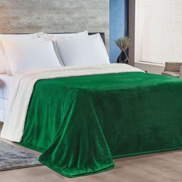 Imagem de Cobertor Alaska King Manta Flannel e Sherpa - Bia Enxovais, Verde