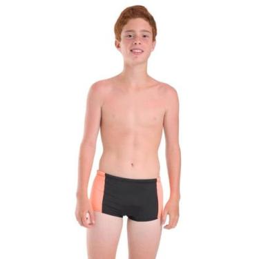 Imagem de Sunga Infantil Preto com Laranja Solenza Moda Praia - Siolenza, 12