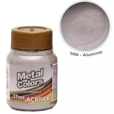 Imagem de Tinta Metal Colors Acrilex 37ml Acírilica Metalica + Nota Fiscal, Alum
