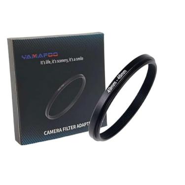 Imagem de Adaptador de anel de metal para cima/para baixo compatível com câmeras mirrorless DSLR Lens, conversor de rosca de filtro UV CPL ND, preto (49-46)