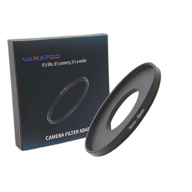 Imagem de Adaptador de anel de metal para cima/para baixo compatível com câmeras mirrorless DSLR Lens, conversor de rosca de filtro UV CPL ND, preto (30-58)