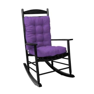 Imagem de Gfgift Almofada para cadeira de balanço, conjunto de almofada de assento e encosto com laços para balancim interno (roxo)