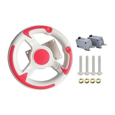 Imagem de KiBcsLic Volante de corrida infantil de 22 cm, componentes de brinquedo, acessório, microinterruptor para máquina de fliperama multifuncional, branco e, com Parafusos