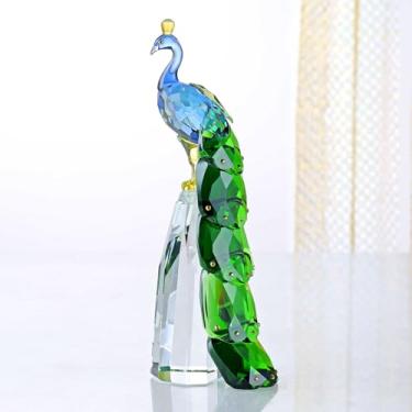 Imagem de Crystal Peacock Figurine Handmade Art Animal Home Decor Statue Home Decoration
