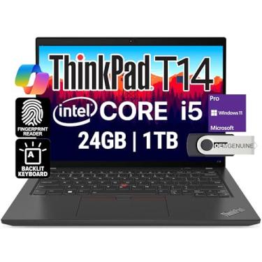 Imagem de Lenovo ThinkPad T14 Gen 4 Touch Display 35.6 cm FHD+ Business Laptop, Intel 10 Core i5-1335U (Beats i7-1270P), 32GB DDR5, 1TB NVMe, WiFi 6E, BT, Backlit KB, FP, Webcam HD, Win 11 Pro, 3 anos