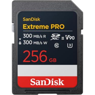 Imagem de SanDisk Cartão de memória Extreme PRO SDXC UHS-II de 256 GB - velocidades de leitura e gravação de até 300 MB/s, V90, 8K, 4K UHD, cartão SD - SDSDXDM-256G-GN4IN