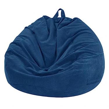 Imagem de Cadeira De Saco De Feijão Gigante De Armazenamento De Bichos De Pelúcia Capa De Cadeira De Saco De Feijão Substituição De Algodão Para Adultos, Blue, 81cm