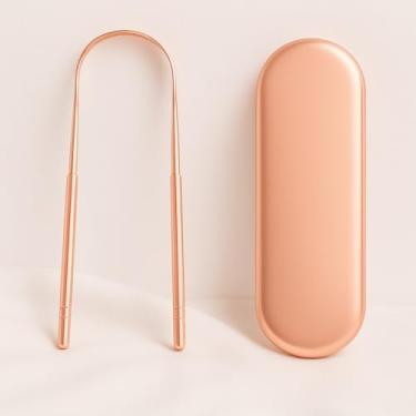 Imagem de Raspador de Língua Inox Elimina Mau Hálito Antibacteriano Durável Reutilizável Higiene Bucal Profunda