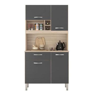 Imagem de Kit Para Cozinha Compacta Malta Avena Grafito - Demóbile