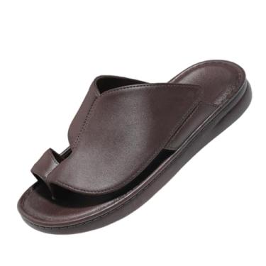 Imagem de Chinelos De Praia Exterior, Sandálias Ortopédicas Antiderrapantes Para Homem Confortáveis ​​para O Verão Com Joelho, Chinelos Ortopédicos Macios Abertos Caminhada, Moda Casual Caminhada(Brown,45 EU)