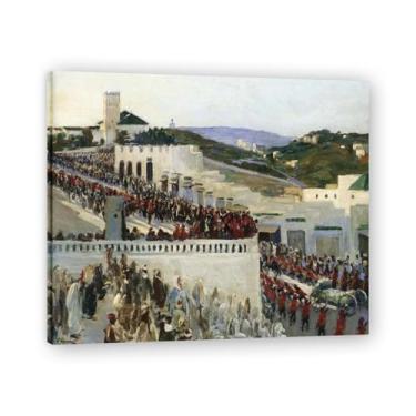 Imagem de The Verandah John Lavery Iconic Realist Portrait & War Scene Canvas Art – Decoração de parede irlandesa atemporal para casa 30 x 36 cm Un Framed