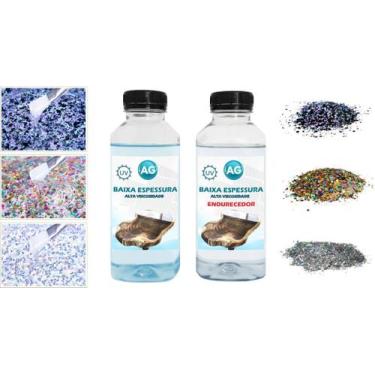 Imagem de Resina Baixa Espessura 1KG + 3 Glitters - Resinas ag