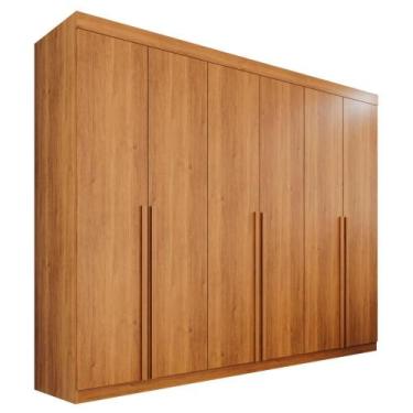 Imagem de Guarda-Roupa 6 Portas 8 Gavetas MDF Dubai  Mais Móveis, CINAMOMO