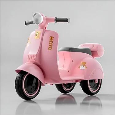 Imagem de Beezee Mini Moto Elétrica Infantil Classic, 6V, Motoneta com Adesivos (Rosa)