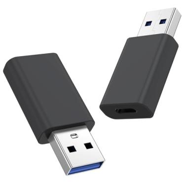 Imagem de Pacote com 2 adaptadores USB para USB C, adaptador USB-C fêmea para USB macho, conversor de carregador OTG compatível com Apple Watch Ultra iWatch/iPhone/Pro Max Plus/Airpods/iPad 9 10 Air 5 Mini 6
