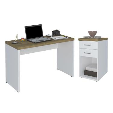 Imagem de Conjunto Escrivaninha E Gaveteiro Bona Olmo Branco