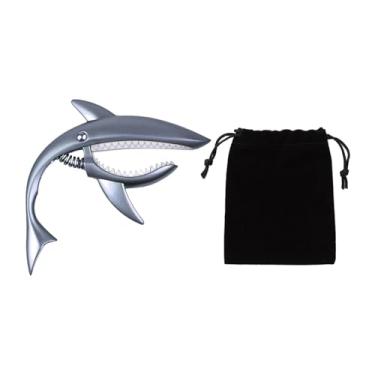 Imagem de menolana Capotraste de guitarra Shark Capo de mola de liga de zinco, acessório profissional para guitarra, bandolim acústico e baixo, violões clássicos, Prata Fosca