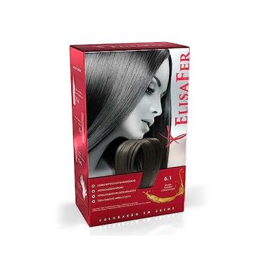 Imagem de Elisafer, Kit de coloração Permanente, Prefect Affair, Bisnaga 50g + Emulsão 75ml + Sache 30g, Nº 6.1, Louro Escuro Acizentado