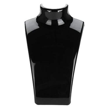 Imagem de Exibição Elegante de Jóias de Manequim | Busto do Colar e do Porto Colar | Exibição Jóias Acrílico Preto Rack para Lojas e Feiras Comércio (Preto)
