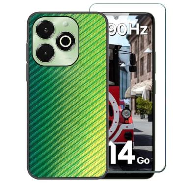 Imagem de Ranyi Capa para UMIDIGI G9X com protetor de tela, padrão ondulado gradiente colorido, fina, flexível, proteção de TPU (poliuretano termoplástico), capa de borracha de silicone compatível com UMIDIGI