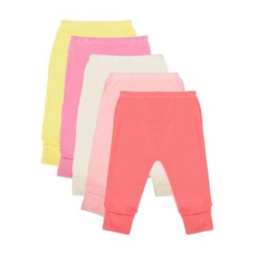 Imagem de Roupa de Bebê Calça Bebê Mijão Vira Pé Kit 5 Peças Feminino - DCP kids