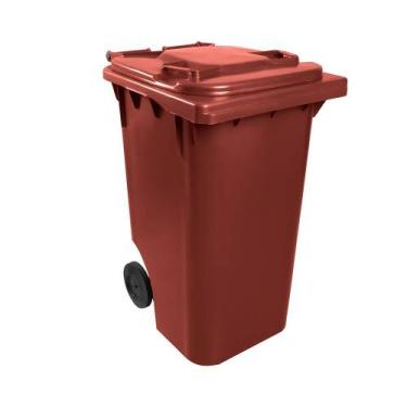 Imagem de Lixeira Carro Coletor Lixão 240 L Contentor Lixo - LP, marrom