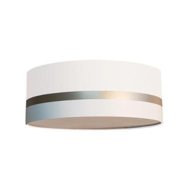 Imagem de Luminária Plafon Faixas Bronze Cúpula 40x15 - Tom Luz, Branco