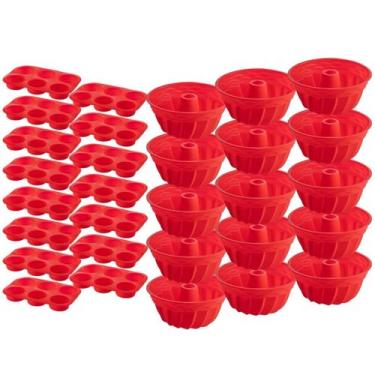 Imagem de 15 Jogo Formas Silicone Espiral 23,5cm e 6 Cupcake Sortida - QUALITY H
