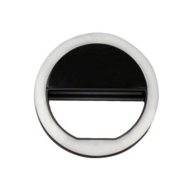 Imagem de Clipe Anel Led Luz Branca Selfie Para Celular - Mini Ring Light Preto 