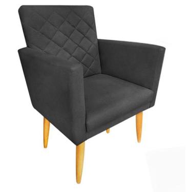 Imagem de Poltrona Maitê Suede Grafite para leitura - JBF