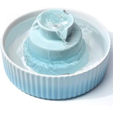 Imagem de 2.1l Cerâmica Pet Bebedouro Gato Fontes De Água Usb Dog Water Dispenser Tigela De Água Automática Para Gatos Cães, Orange, Purple