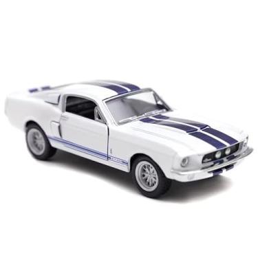 Imagem de Power Toys TECH - Miniatura Shelby GT 500 1967: Carrinho de Ferro com Portas que Abrem e Pneus de Borracha 1:38 (Branco)