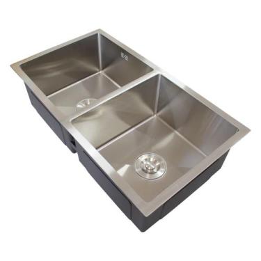 Imagem de Cuba Pia Gourmet Aço Inox 304 Escovado 75x41cm Guimmis.casa