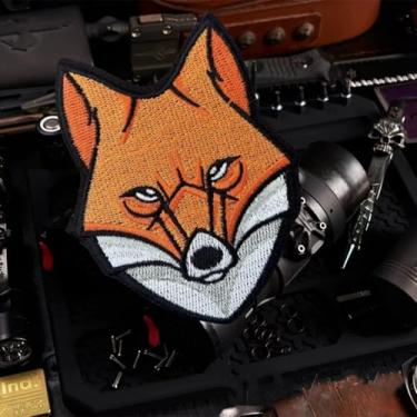 Imagem de Patch de bordado Fox, 1 peça de adesivos engraçados de meme, patch tático de moral militar com gancho de fixador, acessórios fofos para mochilas, coletes, jaquetas, jeans, chapéus