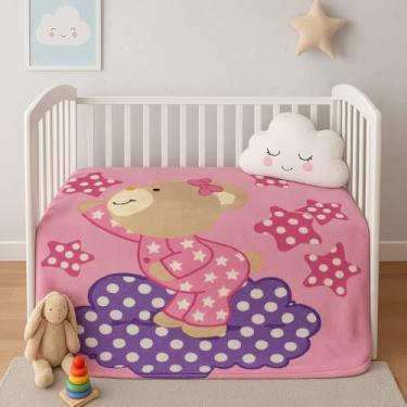 Imagem de Cobertor Bebê Antialérgico Manta Toque De Seda Enxoval (Ursinho Carinhoso)