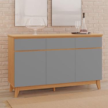 Imagem de Buffet Dubai Tuboarte 100 %  MDF 3 Porta e Pés Estilo Retrô Tuboarte